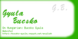 gyula bucsko business card